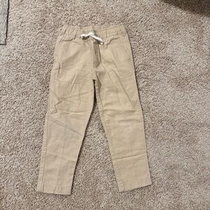 Boys Janie And Jack Linen Tan Pants Drawstring Size 5